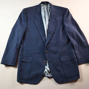 Vtg Doncaster 44R Blue‎ Silver Button Made in USA Mens Blazer Sport Coat Jacket